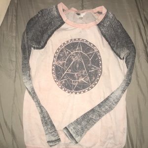 XS light pink and grey boho sweatshirt